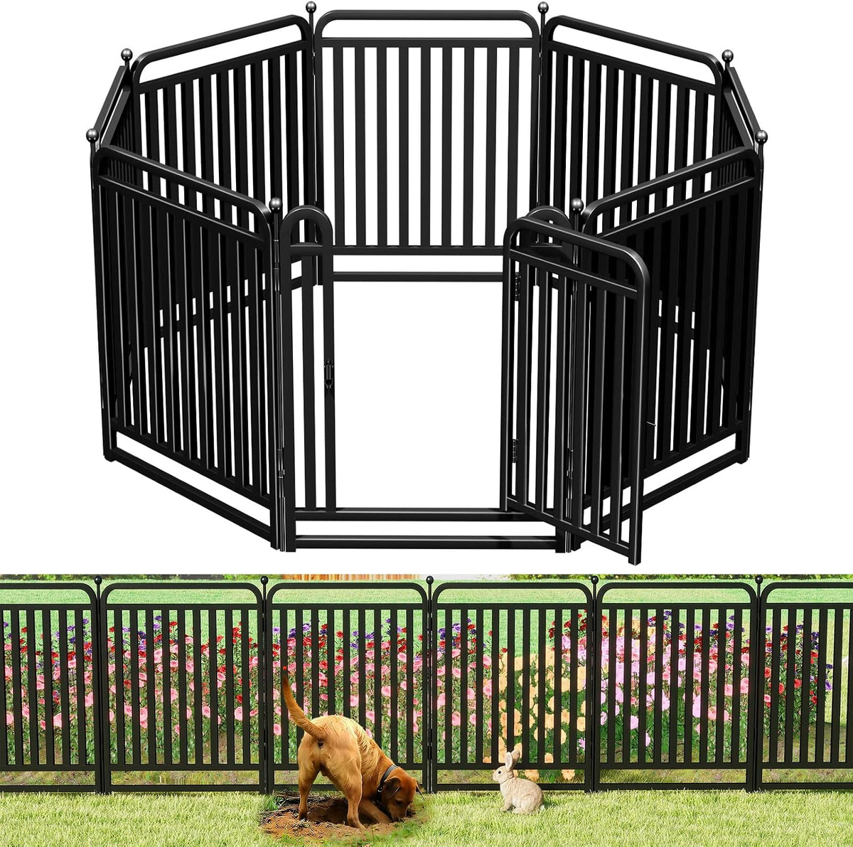 thickened metal tube garden fence, animal barrier fence, main product view