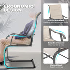 NUU GARDEN Patio Dining Chairs Set of 2, High-Back Outdoor Chairs with Breathable Textilene, All-Weather Metal Frame for Garden, Deck, Backyard and Porch, Grayish Beige