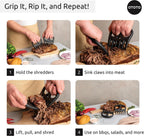 OTOTO New Meat Muncher Meat Claws - Meat Shredder Claws, BBQ Accessories, Grilling Gifts for Men, Halloween Goth Accessories, Spooky Skull Shredder for Goth Kitchen, Heat Resistant Claws (Black)