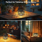 Solar Lantern Outdoor Patio Decor: Solar Lanterns Outdoor Waterproof Hollow Out Retro Metal Solar Powered, Outside Yard Porch Garden Balcony Desk Bedroom Indoor Tabletop Decorations 2 Lighting Colors