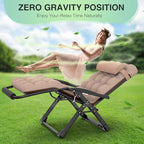 Suteck Oversized Zero Gravity Chair,29In XL Lounge Chair w/Removable Cushion&Headrest, Reclining Camping Chair w/Upgraded Lock and Footrest, Reclining Patio Chairs Recliner for Indoor Outdoor