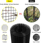Thinkahead Black Hardware Cloth 1/2 inch 36 X 50 ft 19 Gauge Vinyl PVC Coated Wire Mesh Roll Galvanized Welding Chicken Wire Fencing, Garden Fence, Rabbit Wire, Home Improvement Project.