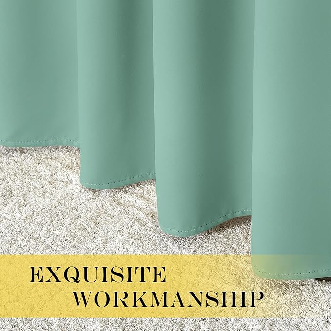 NICETOWN Blackout Curtains 84 Inch Length, Thermal Insulated Curtains for Bedroom Grommet Energy Saving Room Darkening Drapes for Living Room Window, 1 Panel, Aqua Blue, 66" W x 102" L