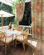 Boho Outdoor Curtains for Patio Waterproof, Grommet Privacy Curtain Drapes Weatherproof Outside Curtains for Porch GazeboPergola Cabana 2 Panel 54x95inch Rustic Bohemian Floral Tribal Orange