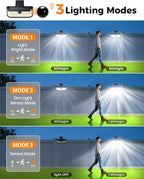 LUHLEE 416 LEDs Clip On Solar Lights Outdoor, 1500LM & 300° Angle Bright Motion Sensor Outdoor Lights with 3 Lighting Mode, IP65 Waterproof Solar Security Light for Fence, Patio, Backyard, Gutter (2)
