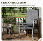 UDPATIO Patio Chairs Set of 4, Stackable Outdoor Dining Chairs with High Back, Textilene Fabric Breathable Outdoor Chair All Weather, 350LBS Capacity for Garden, Backyard (Dark Grey)