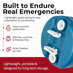 Legacy Food Storage Emergency Water Storage Container, 15 Gallon Long-Term Water Tank, BPA-Free Food Grade Plastic, Light-Blocking Design, 2 Carry Handles, Siphon Hose Included (15.7" D x 21.5" H)