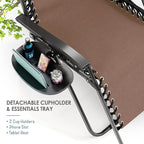 Nestl Zero Gravity Chairs Set of 2, Patio Lounge Chair Outdoor with Pillows & Cup Holder Trays, Adjustable Steel Mesh Reclining Camping Chair, Folding Patio Lawn Chair for Deck, Beach, Yard - Brown