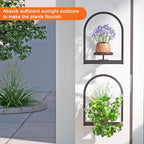 Wall Plant Holder, Wall Planter for Indoor Plants, Window Plant shelves for Multiple Plants Indoor Outdoor, Framed Plant Holder for Home Decor (2 Pack)