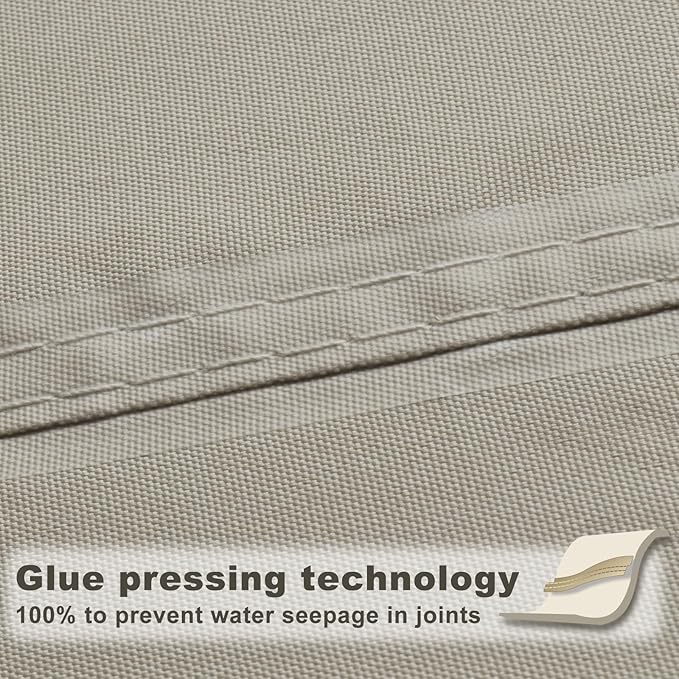 SUNNY GUARD Waterproof Sun Shade Sail 15'x15'x15' Taupe Triangle UV Block Sunshade for Backyard Yard Deck Patio Garden Outdoor Activities and Facility(Customized)