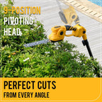 2-in-1 Cordless Pole Hedge Trimmer & Grass Shear, 14FT Reach | 20V Power with 2x4Ah Batteries, 9" Hedge Blade & Grass Shear, Multi-Angle Head, Up to 2800RPM for Shrubs and Lawn Edges