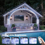 100Ft 720 LED Rope Lights Outdoor Waterproof with Remote, 8 Modes and 4 Brightness Rope Lights for Outside, Garden, Patio, Pool, Bedroom, Party, Indoor Outdoor Decoration (Cool White)