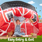 w&o farmhouse barn inflatable fort with lights &, close-up detail