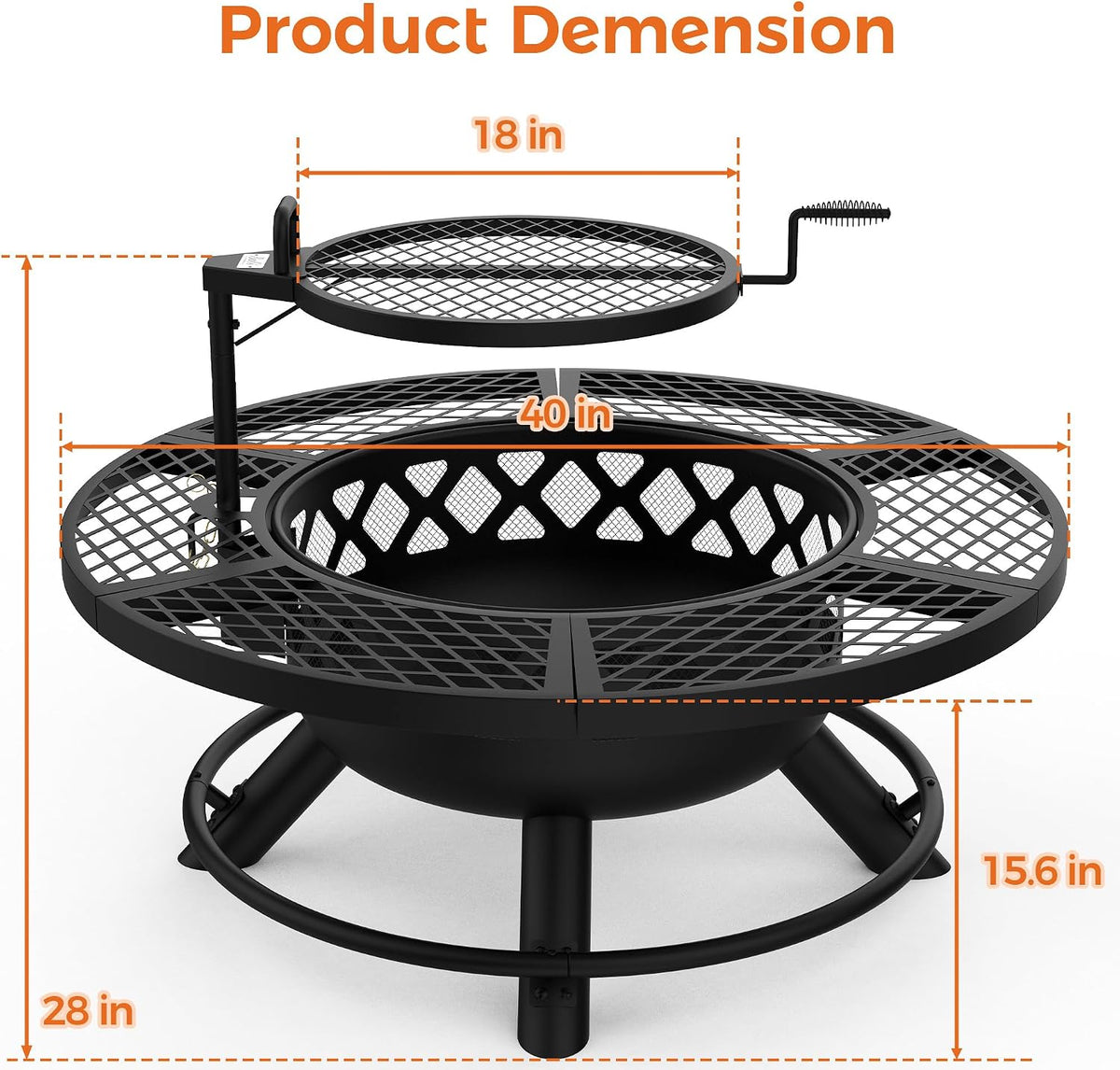 bali outdoors fire pit with poker, view 9