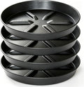 NIMYAU Plant Saucer 6 Inch 4 Pack,Thick Plastic with Raised Center Design Plant Saucers 8 10 12 14 17, Superior Drainage Drip Tray for Indoor Outdoor Planters (6 inch)