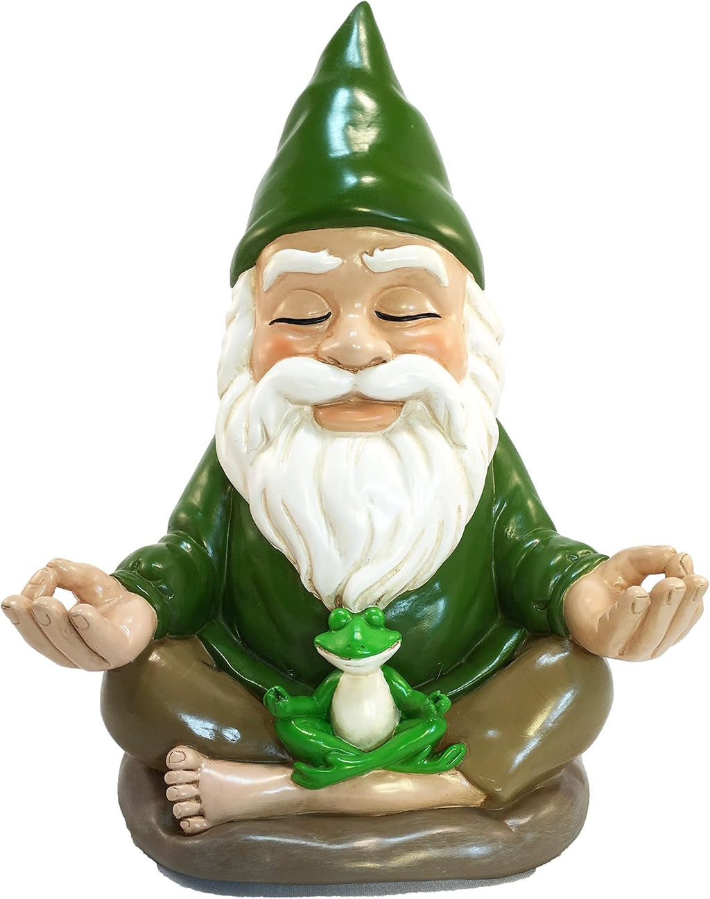 GlitZGlam Zen Gnome – Tranquility and Peacefulness for Your Fairy Garden and Garden Gnomes 9 Inches Tall Miniature Figurine