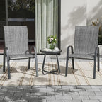 UDPATIO Patio Chairs Set of 2, Stackable Outdoor Dining Chairs with High Back, Breathable Textilene Fabric Outdoor Chair All Weather, 350LBS Capacity for Garden, Backyard (Dark Grey)