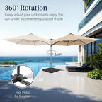 Best Choice Products 10ft Offset Cantilever Hanging Market Patio Umbrella, Smooth 360° Rotation, 8 Sturdy Ribs, Easy Adjustment - Sand