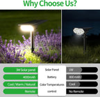 Solar Spotlights Outdoor Waterproof 4000mAh 3 Color with Remote | LED Landscape Spot Light with Timer & Adjustable Brightness for Pool, Trees, Flags, House Wall & Yard Decor
