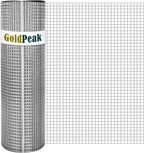 GoldPeak Hardware Cloth 1/4 inch Wire Mesh 48'' x 50' 23 Gauge | Hot-dip Galvanized After Welding, Chicken Wire Fencing Wire Fence Roll Welded Wire Fencing Wire Cloth Snake Fence