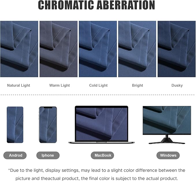 BONZER Waterproof Outdoor Curtains for Patio Porch Pergola Cabana Light Filtering Privacy Grommet Indoor Curtain Panels for Bedroom Living Room, 1 Panel, 54W x 95L inch, Navy