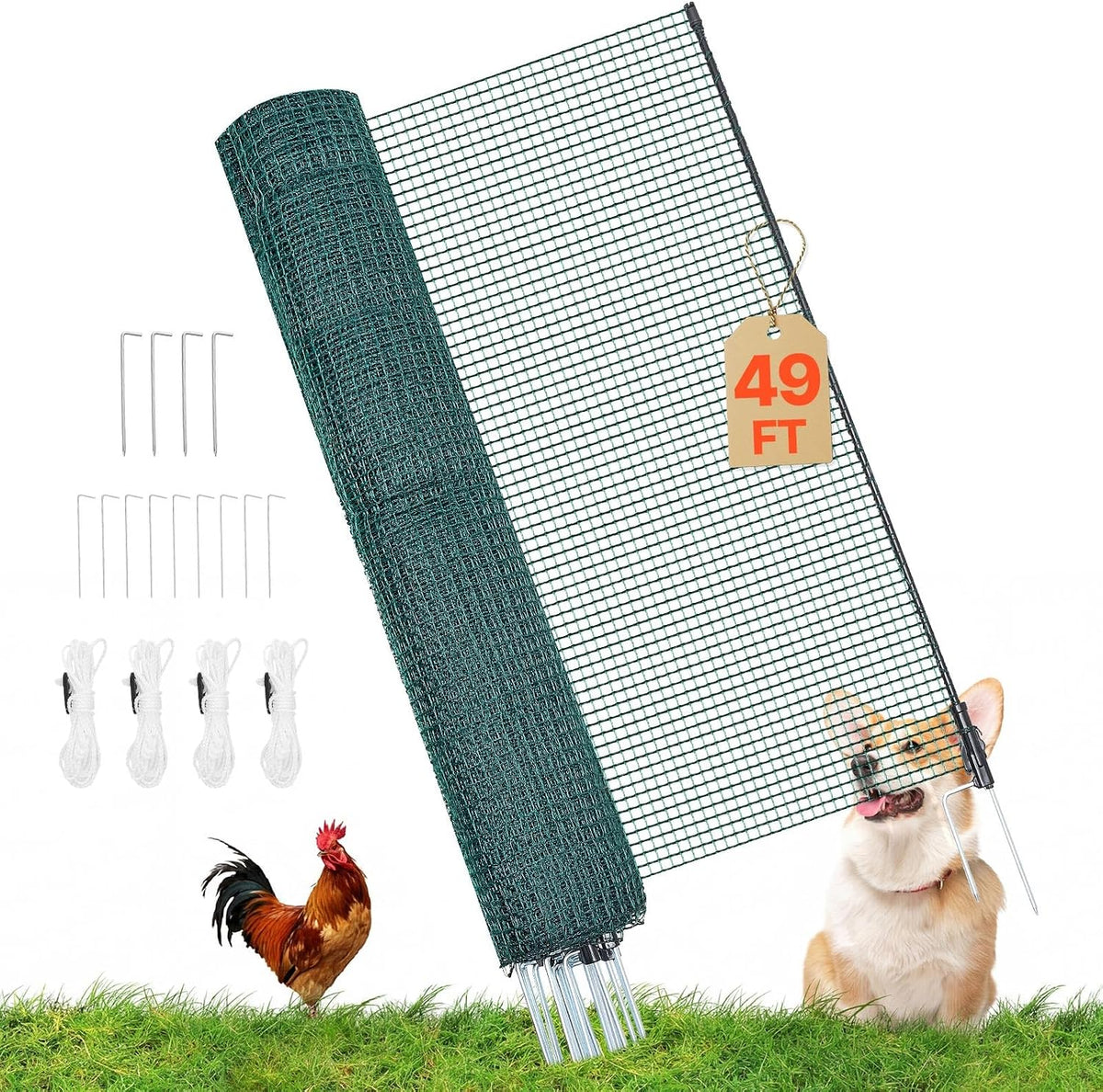 vevor temporary fence with posts, 3 x 49.2, main product view