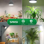 SANSI 24W Grow Light Bulb for Indoor Plants, 300W Equivalent, Full Spectrum | LED Grow Bulb, Grow Lamp with Optical Lens for High PPFD, 4000K Daylight Plant Lights for Indoor Growing