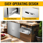 outdoor kitchen single drawer bbq drawer stainless steel showing dimensions