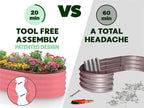 Plant & Plot Galvanized Raised Garden Beds Outdoor // 4×2×1 ft (2-Pack) Planter Raised Beds for Gardening, Vegetables, Flowers // Large Metal Garden Box (Pink) // Patented Tool-Free Design