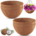 REMIAWY Hanging Baskets Coco Liners, 4 Pack 14 Inch Natural Coconut Fiber Liner Replacement for Planters, Round Hanging Basket Inserts for Flowers Vegetables Herbs, Garden Pots Indoor Outdoor