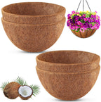 REMIAWY Hanging Baskets Coco Liners, 4 Pack 14 Inch Natural Coconut Fiber Liner Replacement for Planters, Round Hanging Basket Inserts for Flowers Vegetables Herbs, Garden Pots Indoor Outdoor