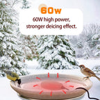 Birdbath Deicer Bird Bath Heater for Outdoors in Winter Thermostatically Controlled Chicken Water Heater Made of Heavy Duty Premium Cast Aluminum 60W Immersion Deicer for Garden Yard Lawn