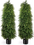 5ft artificial cedar topiary trees, outdoor artificial plants, main product view