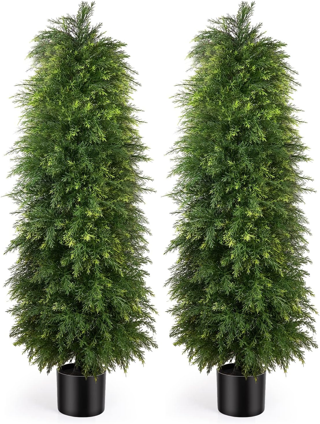 5ft artificial cedar topiary trees, outdoor artificial plants, main product view
