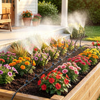 100FT Drip Irrigation Kit, Adjustable Sprinklers for Raised Garden Beds | For Home Gardeners, Ideal for Flower Beds, Vegetable Gardens, Greenhouses & Patio Plants, Expandable Design & Timer Ready