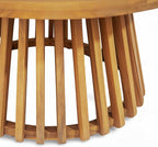 Merax Patio Outdoor Acacia Wood Round Coffee Table for Backyard, Lawn, Balcony, Teak Finish