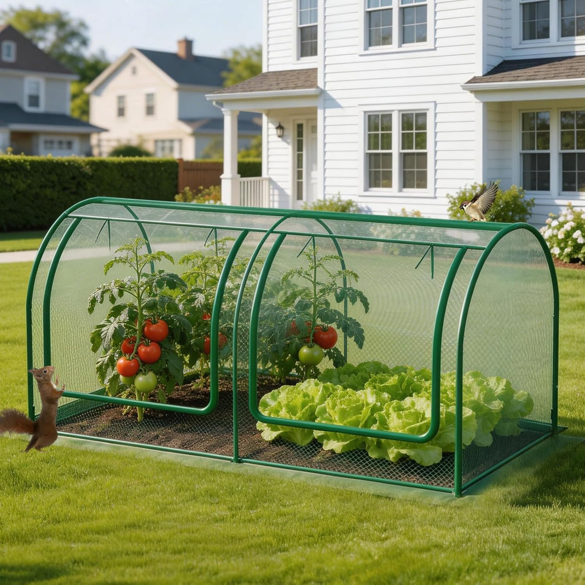 98x49x49in garden plant netting mesh cover for raised, main product view