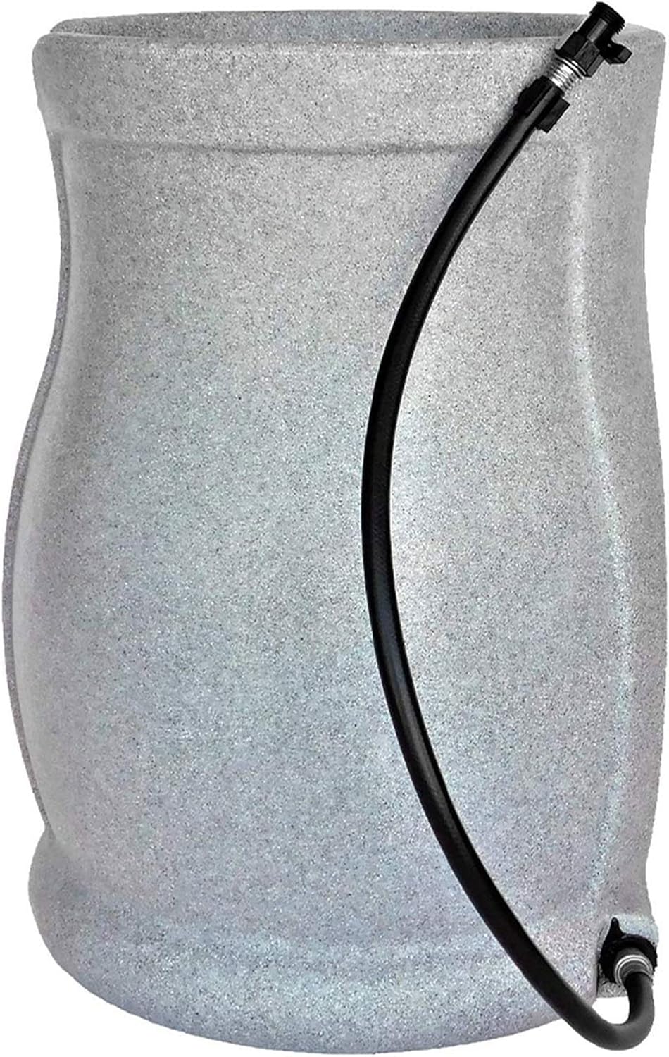 FCMP Outdoor Catalina 45-Gallon Rain Barrel – BPA-Free Flat-Back Design with 3.5 Foot Garden Hose, Shut-Off Thumb Valve, and Fixed Lid (RB-CAT-LTGRNT) Light Granite | BPA-Free Flat-Back Design with 3.5 Foot Garden Hose, Shut-Off Thumb Valve, and Fixed Lid