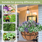 Coco Liners for Planters, 5 Pack 14 Inch Round Hanging Basket Liners, 100% Natural Coconut Fiber Replacement Liners for Hanging Baskets Planters Flowers
