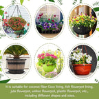 7.16” Self Watering Planter Insert, 10 Pack Invisible Hanging Basket Drip Pan Hanging Basket Planter Plant Auto Watering Devices Plastic Water Catcher Saucer Tray for Outdoor Indoor Pots Liners