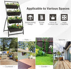 Giantex 5.2FT Vertical Raised Garden Bed, 4-Tier Elevated Planter Box w/4 Containers & Drainage Holes, Indoor Outdoor Freestanding Planter for Vegetables, Herbs, Flowers, Heavy-Duty Metal Frame