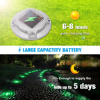 VOLISUN Solar Driveway Marker Lights Dock Marine Led Deck Outdoor 4 Pack | 2 Colors in 1,Solar Powered Waterproof Warning Step Lights for Pathway Garden Sidewalk(White/Warm White)