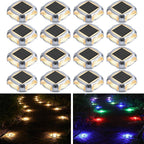 agptek aluminum multi-colors in 1 solar driveway lights, main product view