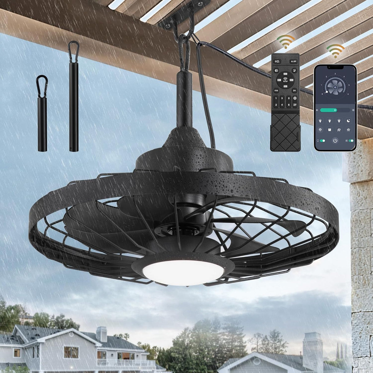 lediary 20" outdoor ip65 waterproof plug in ceiling, main product view