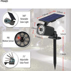 Solar Motion Light Outdoor, Solar Spotlight with Motion Sensor | IP67 Waterproof Solar Security Light, 360° Rotatable, Wall Mount or Ground Stake for Yard, Garden, Driveway (1 Pack, 1300LM)