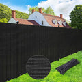 UPGRADE Privacy Screen Fence 5' x 50' Commercial Shade Cover with Brass Grommets Heavy Duty Perfect for Outdoor Back Yard, Black, Customizable