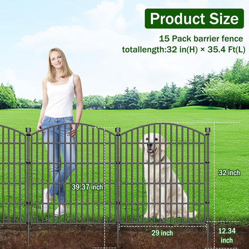 15 panel no dig decorative garden fence 32" shown in use