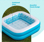 3-in-1 Inflatable Baby Pool, Bathtub & Ball Pit for Toddlers 1-3, Patented Safety Secure Grip Handles, Soft Floor & Drain - Summer Water Toys, First Birthday Gifts, Kiddie Pool for Ages 1 2 3, 34"x10"