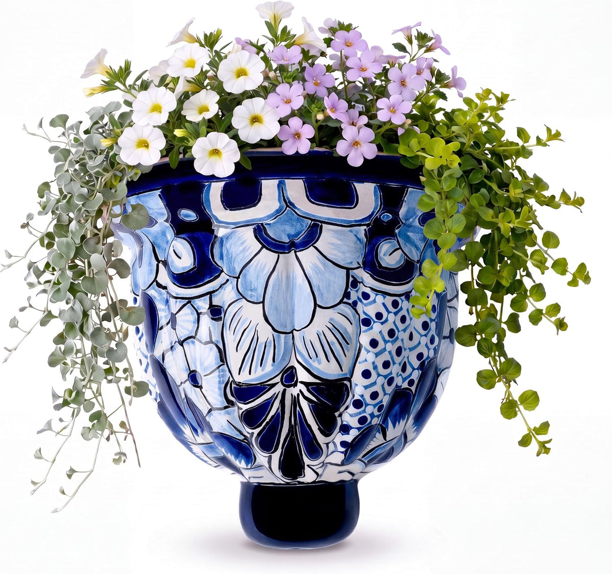talavera wall planter - handmade mexican hanging pot, main product view