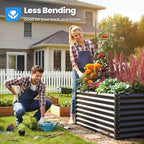 Quictent Galvanized Raised Garden Bed 6x3x2 Ft Metal Planter Box Bottomless for Backyard Outdoor, Include 1 pc Tomato Cage (Dark Gray)